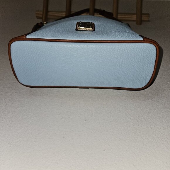 Dooney & Bourke Pebble Leather Shoulder Bag Powder Blue Saddle Trim NWOT R264 - Picture 7 of 16
